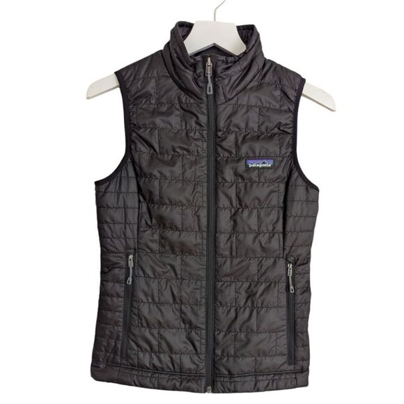 Patagonia x Ebay Embroidered Black Quilted Vest Zip Up Women's XXS STY84247 FA19 - Picture 1 of 9